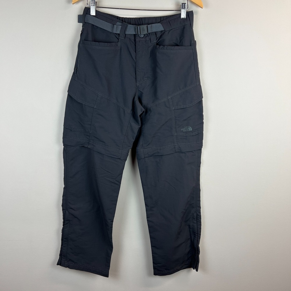 The North Face Convertible Cargo Pants Shorts Mens Small Gray Belted Hiking S